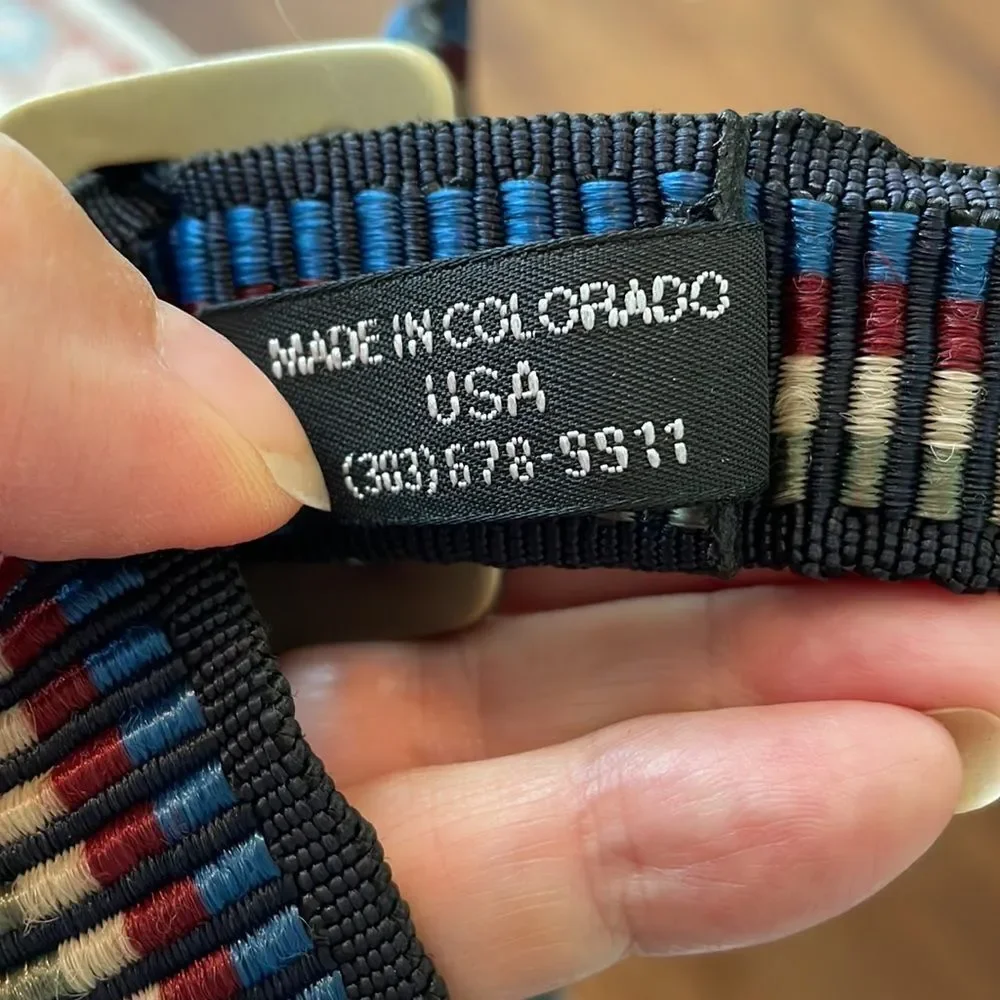 Vintage‎ Bison Designs multi color canvas belt